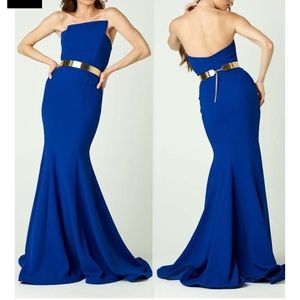 Nicole Bakti Aida Cobalt Blue Mermaid Dress